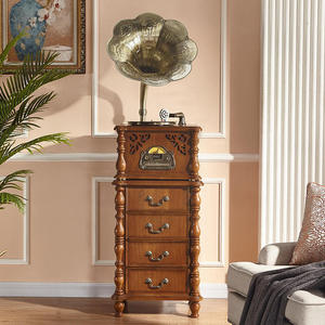 Gramófono de Madera de Nogal Personalizado de Fábrica con 3 Velocidades, BT, FM, Bocina de Cobre y Reproductor de Discos para Decoración de Sala de Estar, Audio de Alta Fidelidad - Product Image 3