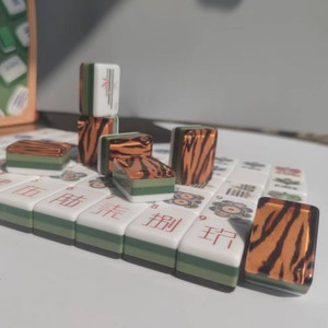 4 Layer Inner Print Acrylic American Mahjong Tiles, Tiger Pattern US Mahjong Set - Product Image 2