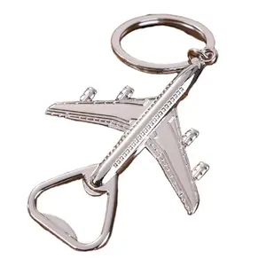 Wholesale alloy wedding souvenir gift airplane keychain bottle opener
