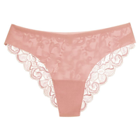 Celana Dalam Wanita Model G-String Tipis Tanpa Jahitan Bahan Poliamida Pinggang Rendah Rajutan Solid Logo Pinggang untuk Sehari-hari