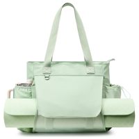 Sac de sport pour femme, sac de transport pour tapis de yoga, avec compartiment en maille respirante et poche étanche pour vêtements mouillés, idéal pour le Pilates, les voyages, la plage et l'entraînement