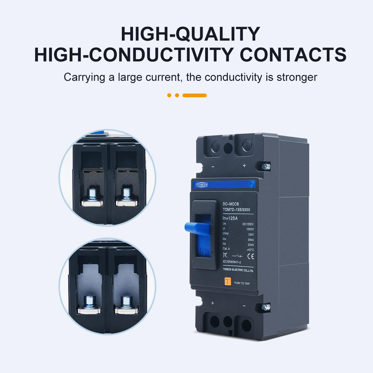 Disjoncteur CC 1000V 50A Avec Boîtier étanche IP65 - Pour Systèmes Solaires Photovoltaïques - Installation Plug & Play