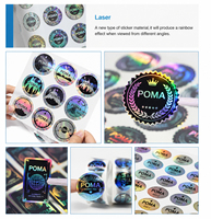 Étiquette de flacon personnalisée en usine, autocollant holographique Pep 3ml 10ml 30ml et boîte en papier