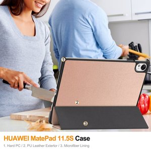 Funda Personalizada para Tablet <span class=keywords><strong>Huawei</strong></span> Matepad, Carcasa Rígida Trifold de PU y PC, Protección Antigolpes para la Cámara - Product Image 5