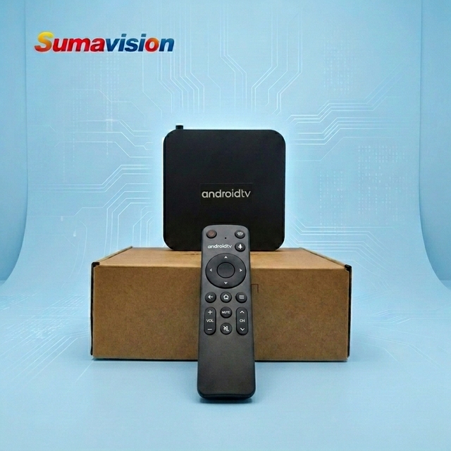 HDR/H265 WiFi5 4G+32G 4K Quad Core Android 9 Sumavision Set-top Box 2 USB 2.0 for Voice Remote OTT 12-month Warranty