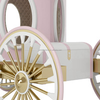 Lit d'enfant en bois massif de style princesse antique personnalisable avec un chariot de princesse, meubles de chambre à coucher