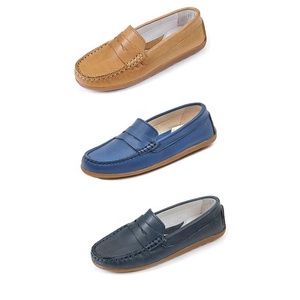 Mocasines de piel auténtica con logotipo personalizado para niños, mocasines informales, venta al por mayor - Product Image 6