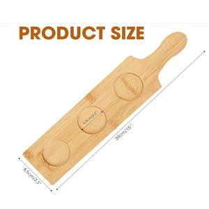 Soporte de madera para vasos con asa, bandeja para 3 vasos, para bar, whisky, cócteles, uso en restaurantes, bandeja de escritorio de madera maciza - Product Image 4