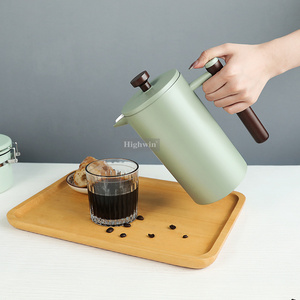 HIGHWIN Fournisseurs de <span class=keywords><strong>Café</strong></span> Peinture Vert Lac Poignée en Bambou Presse Française Personnalisée Presse à <span class=keywords><strong>Café</strong></span> en Acier Inoxydable à Double Paroi - Product Image 3