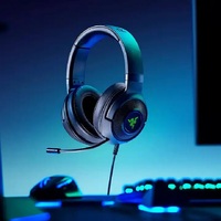 Razer Kraken X Headset Gaming berkabel, Headset Gaming 7.1 suara Surround, Headset Gaming Multi-Platform asli