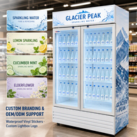 Vitrine Réfrigérée Commerciale Verticale à Refroidissement par Air pour Boissons, Présentoir Réfrigéré avec Porte Vitrée pour Entreposage et Supermarchés