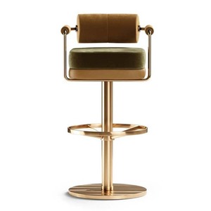 Yüksek kalite lüks Minimalist paslanmaz çelik <span class=keywords><strong>Bar</strong></span> sandalye Modern tasarım kadife döşemeli <span class=keywords><strong>Bar</strong></span> tabureleri açık otel salonu kullanımı - Product Image 4