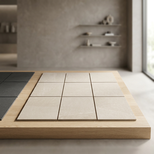 Dalles de pavé en grès architectural de 2 cm d'épaisseur, 600x600 mm, carreaux de sol en porcelaine robustes pour extérieur, couleur beige sable - Product Image 2