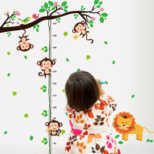 <span class=keywords><strong>Adesivi</strong></span> Murali Rimovibili 3D con Animali Cartoon e Albero <span class=keywords><strong>per</strong></span> Misurare l'Altezza nella Cameretta dei Bambini - Product Image 4