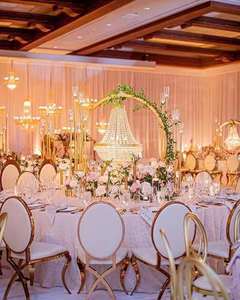 Chaises en Acier Inoxydable à Bord Doré pour Décoration d'Événements Modernes <span class=keywords><strong>de</strong></span> <span class=keywords><strong>Luxe</strong></span> (Mariages, Réceptions, Hôtels, Salles à Manger) – Vente en Gros - Product Image 4