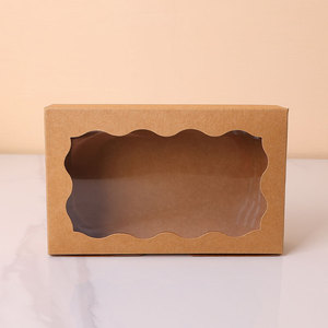 Hộp <span class=keywords><strong>cupcake</strong></span> Trắng cửa sổ sô cô la lật gói tráng miệng nhỏ giấy kraft thư mục tùy chỉnh dập thực phẩm ăn vặt gói thực phẩm - Product Image 3