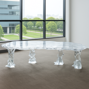 كرسي طاولة طعام من الراتنج الكريستالي الشفاف الفاخر من JingYue بتصميم مخصص، مصنوع يدويًا لغرفة المعيشة والفنادق والنوادي - Product Image 4