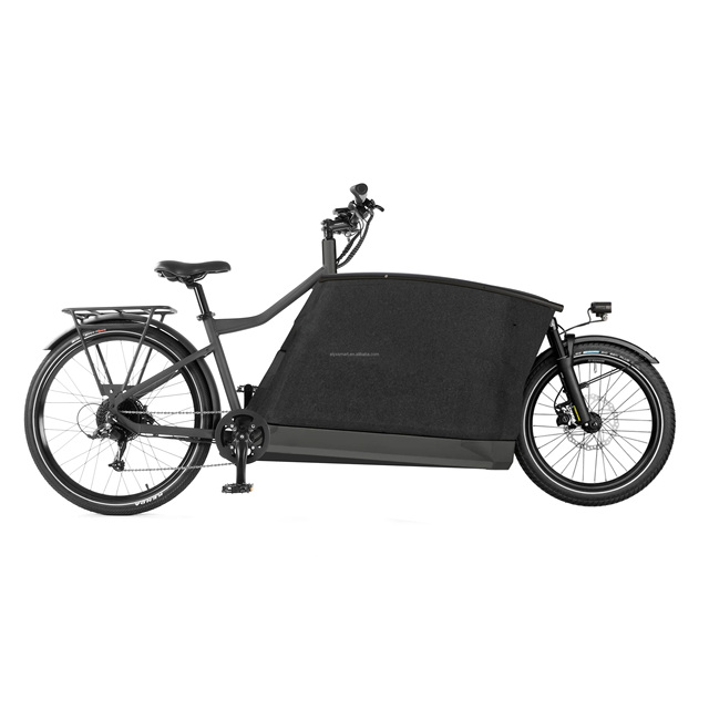 Custom Ebike Factory Direct 250W 500W Motor Heavy Duty Cargo Box Front Loading Family Use 26 Inch Electric Cargo Bike