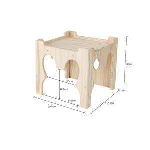 قلعة أرنب قابلة للفصل مسرح لقط التنين وخنزير غينيا إخفاء الحيوانات الأليفة الخشبية المطلوبة ، - Product Image 3