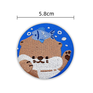 Insignias Bordadas Personalizadas de Pato de Dibujos Animados de Tiantian Cultural Gifts, Insignias Redondas de Hojalata de Poliéster para Regalo - Product Image 5