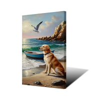 Impression numérique sur toile moderne, peinture d'animaux, chien, mouette, art mural, impression haute définition pour la décoration de la maison
