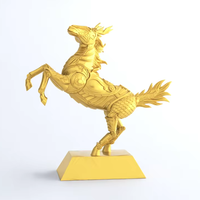 Statue de cheval en métal poli plaqué or sur mesure, figurine de cheval sautant, ornement 3D, trophée