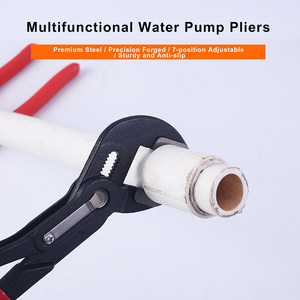 Pince à pompe à eau réglable en acier CR-V, style allemand, avec verrouillage de canal, outil de préhension à poignée antidérapante et mâchoires dentelées - Product Image 2