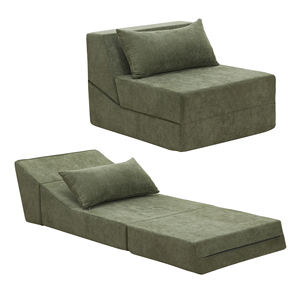 可转换折叠压缩沙发床枕头加厚高密度泡沫可折叠床垫单人睡椅沙发供应商 - Product Image 1