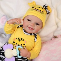 Babeside Leen auténtica muñeca de moda multifuncional de 20 pulgadas para niñas recién nacidas modelo de juguete suave con sonido de latido del corazón y torso de tela