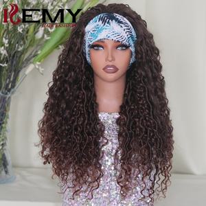 KEMY HAIR Perruques tressées synthétiques pour femmes Perruque noire droite avec bandeau et extension de cheveux fabriquée à la machine <span class=keywords><strong>Nu</strong></span> Locs - Product Image 1