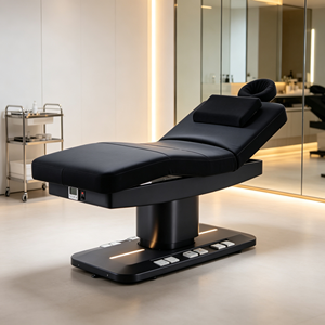 Mobilier de salon de luxe moderne blanc et or, table de massage électrique à 4 moteurs pour soins du visage, chaise de spa, lit pour extensions de cils - Product Image 1