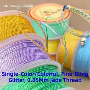 Corda per Perline in Giada Glitterata 0,85mm, Bobina da 30m, 60+ Colori, Filo Metallico Intrecciato per Creazione di Gioielli e Braccialetti, Vendita all'Ingrosso OEM - Product Image 1