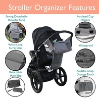 Organisateur de poussette antidérapant avec sangles exclusives et poignée pour Uppababy, sac de rangement multifonctionnel