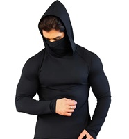 Chemise à capuche en polyester élastique, sous-vêtement de compression, idéale pour les équipes de pêche, les clubs de plein air, le cyclisme et les entraînements de longue durée