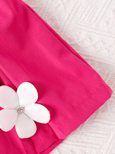 Set di 3 Pezzi per Festa alla Moda: <span class=keywords><strong>Blazer</strong></span> Rosso Rosa, Gilet <span class=keywords><strong>Bianco</strong></span> e Pantaloncini per Bambine - Product Image 6
