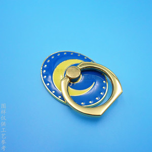 Custom Metal Ring Holder Zinc Alloy Gold Color Adhesive Back <b>Desktop</b> Phone <b>Stand</b> Support - Product Image 1