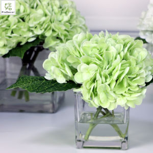 High Quality Customized Artificial Real Touch Hydrangea <strong>Flower</strong> Floral Arrangement with Square <strong>Vase</strong> and Resin Water - Product Image 3