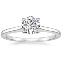 Vente à la mode 1CT/2CT D couleur VVS1 925 argent Sterling plaqué or Rose coupe ronde Moissanite anneaux pour fille