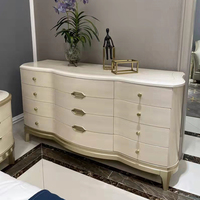 Tiroirs de style américain en bois massif Buffet de salon Buffet de luxe moderne en chêne blanc