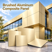Panneau composite en aluminium brossé 3 mm 1220x2440 mm en argent pour revêtement de comptoir de vente au détail