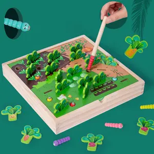 Bugs Catching Game Toy mit Rettich Holz puzzle Karotten Ernte Entwicklungs spiel Montessori Spielzeug für Kleinkinder