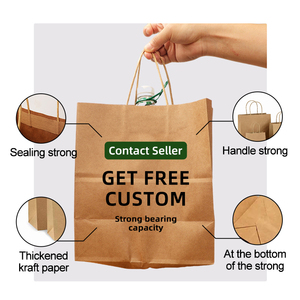 Cá nhân màu trắng và nâu giấy kraft Xoắn xử lý in Craft gói thực phẩm Kraft bao bì sinh thái tùy chỉnh làm túi giấy - Product Image 3