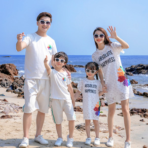 2023มาใหม่ฤดูร้อนวันหยุดครอบครัวเสื้อผ้าดอกไม้ชายหาดวันหยุดแม่และฉันเสื้อผ้ามินิฉันเสื้อผ้าครอบครัว - Product Image 1