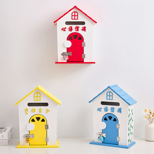 Boîte de rangement murale en bois pour enfants, décoration de la maison, avec porte et serrure, 33x15x85cm, matériau MDF - Product Image 2