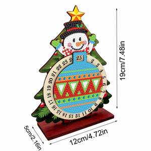 DIY Diamond <b>Painting</b> Christmas Advent Calendar Wooden Desk Decoration Santa Claus Countdown Craft <b>Kit</b> with Stand - Product Image 4