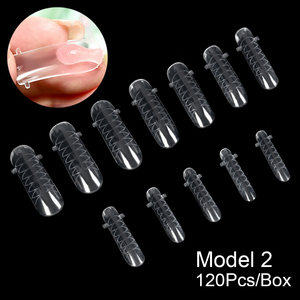 120 faux ongles en ABS à construction rapide, style français, demi-couverture, réutilisables, transparents, légers et robustes pour extension de gel - Product Image 3