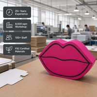 Op maat gemaakte lipvormige chocolade geschenkdoos magenta karton tweedelig voor Valentijnsgeschenken groothandel rechtstreeks van de fabriek voor detailhandel