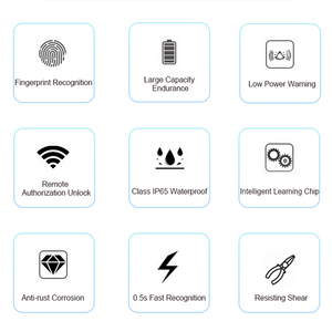 Dấu vân tay <span class=keywords><strong>Pad</strong></span> ổ khóa IP65 điện thoại không thấm nước tuya app điều khiển từ xa điện tử USB thông minh tủ hành lý ổ khóa - Product Image 5