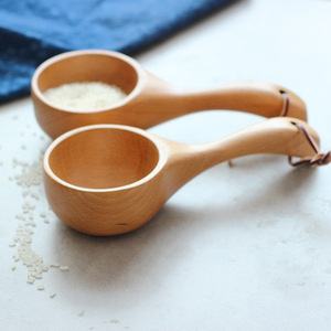 Japanese Style Wooden Soup Ladle Set 2 Pieces Food Safe For Serving Soup Porridge Rice Water Kitchen Use - Product Image 1