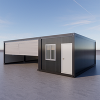Edificio Modular Prefabricado Tipo Contenedor para Garaje, Taller, Oficina, Hotel, Casa Plegable de 40 Pies, Puerta Enrollable Moderna Tipo X, Impermeable